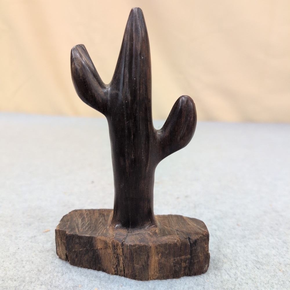 Vintage Hand Carved Ironwood Saguaro Cactus Figurine Desert Folk Art Sculpture - Picture 1 of 5